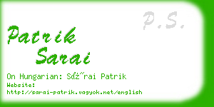 patrik sarai business card